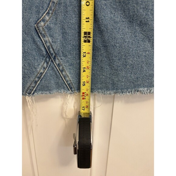 Anthropologie Farm Rio Embroidered Denim Mini Skirt medium colorful Sun Fan - Picture 9 of 11